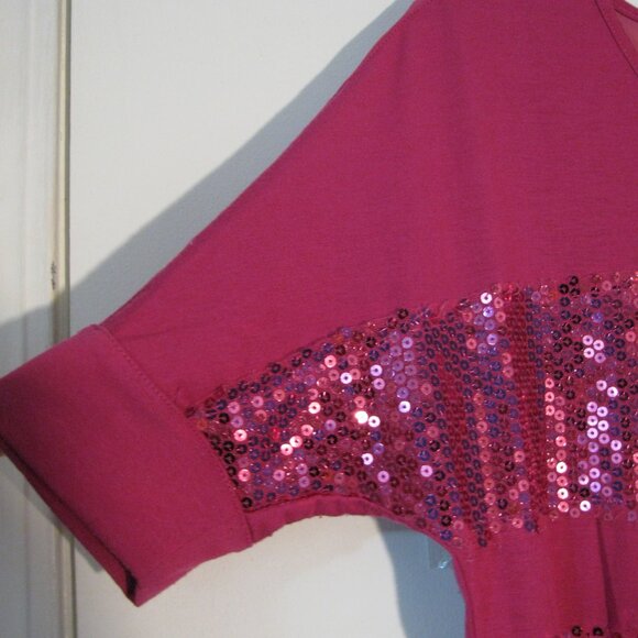 *Speechless Sequin Top Small Pink with Semi Sheer Detail on Back - Picture 3 of 4